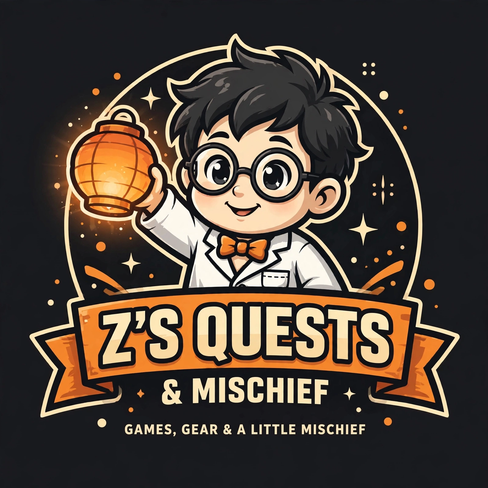 Dial 1 โ Li'l Z: a cute kid mad scientist with black hair, holding a small lantern